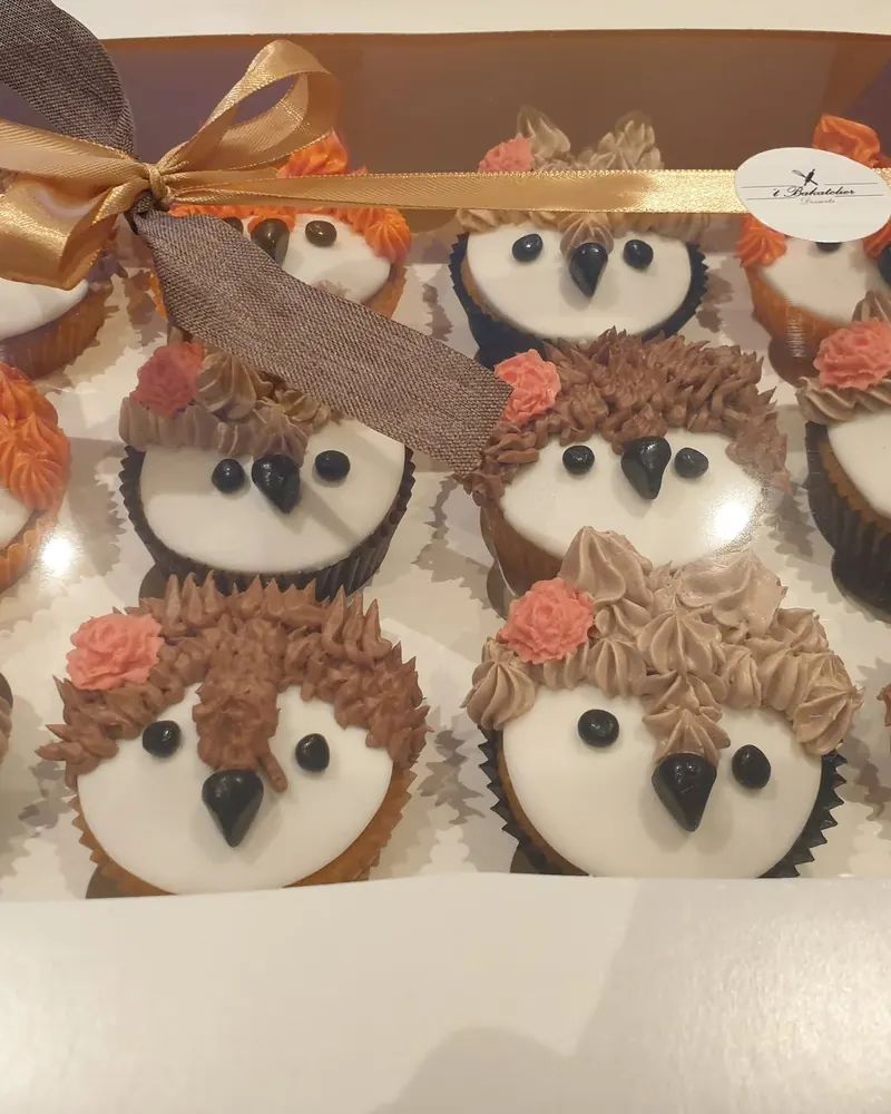 Cupcakes met egeltjes en uiltjes
